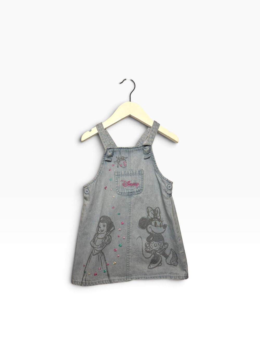 ⭐️ 5/$30 Primark Kids Disney 100 Denim Overall Dress size 18-24M